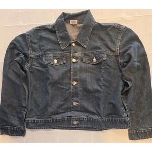 Hawk Casuals Denim Jacket Dark Wash Trucker Jean Jacket XXL Women